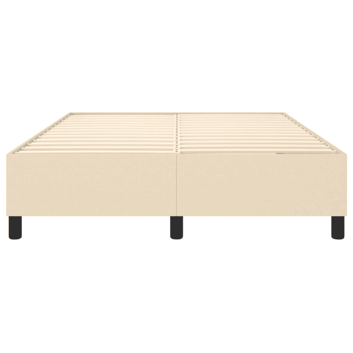 Estrutura de Cama de casal moderno com molas 140x200 cm tecido cor creme