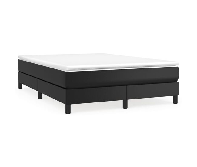 Estructura de cama doble matrimonial - con somier cuero sintético negro 140x190 cm