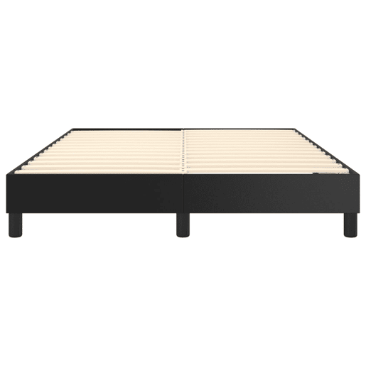 Estrutura de Cama de casal moderno com molas 140x190 cm couro artificial preto