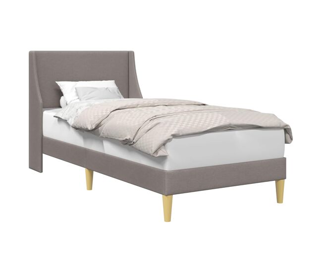 Estructura de cama individual para adultos con cabecera - taupé 100 x 200 cm tela