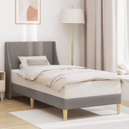 Estrutura de cama de solteiro para adultos - Cinzento-acastanhado 100 x 200 cm tecido