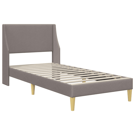 Estrutura de cama de solteiro para adultos - Cinzento-acastanhado 100 x 200 cm tecido