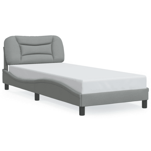 Estrutura de cama de solteiro para adultos com LED 80x200 cm tecido