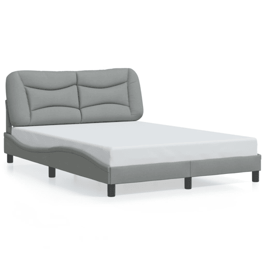 Estrutura de Cama de casal moderno com LED - 140x190 cm tecido
