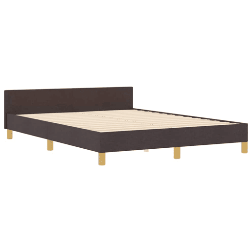 Estrutura da Cama de casal simple Castanho escuro 140 x 190 cm tecido