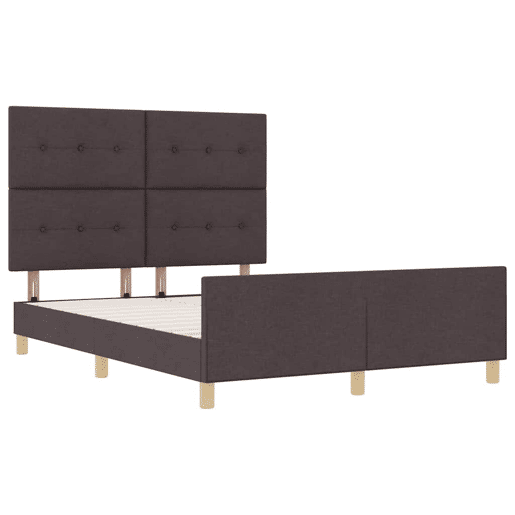 Estrutura da Cama de casal simple Castanho escuro 140 x 190 cm tecido