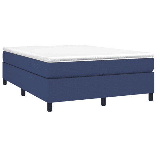Estrutura de Cama de casal moderno com molas 140x200 cm tecido azul