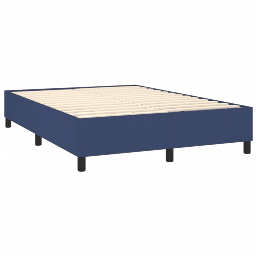 Estrutura de Cama de casal moderno com molas 140x200 cm tecido azul