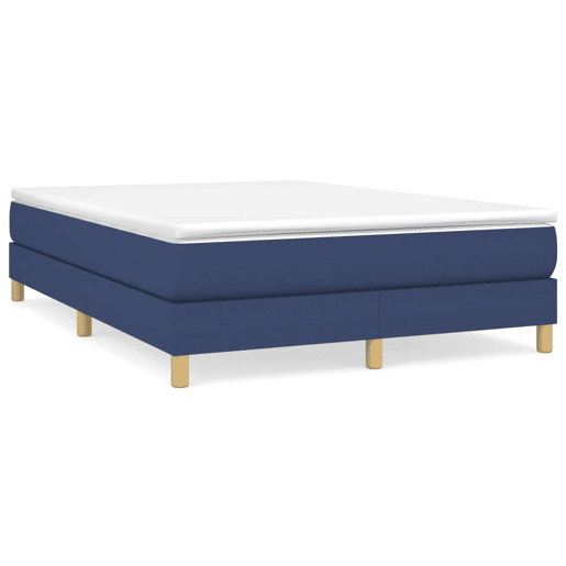 Estrutura de Cama de casal moderno com molas 140x200 cm tecido azul