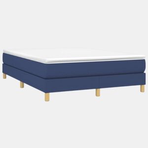 Estrutura de Cama de casal moderno com molas 140x200 cm tecido azul