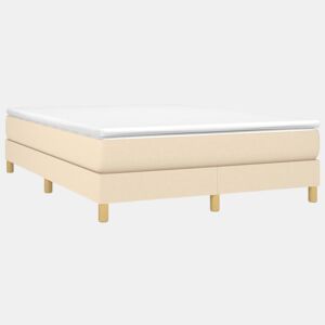Estrutura de Cama de casal moderno com molas 140x200 cm tecido cor creme