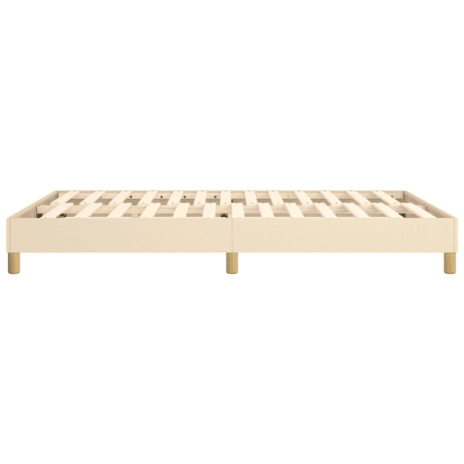 Estrutura de Cama de casal moderno com molas 140x200 cm tecido cor creme