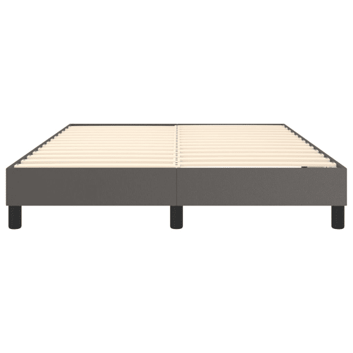 Estrutura de Cama de casal moderno com molas 140x200 cm couro artificial cinzento