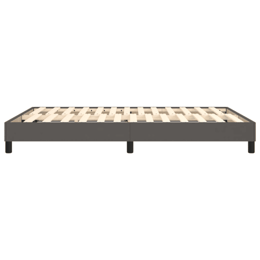 Estrutura de Cama de casal moderno com molas 140x200 cm couro artificial cinzento