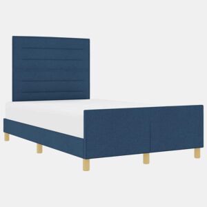 Estrutura da Cama de casal simple com cabeceira Azul 140 x 190 cm tecido