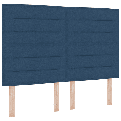 Estrutura da Cama de casal simple com cabeceira Azul 140 x 190 cm tecido