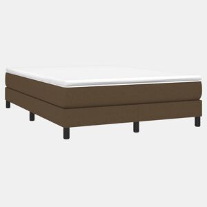 Estrutura de Cama de casal moderno com molas 140x200 cm tecido castanho-escuro