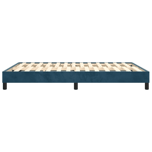 Estrutura de Cama de casal moderno com molas 140x200 cm veludo azul-escuro