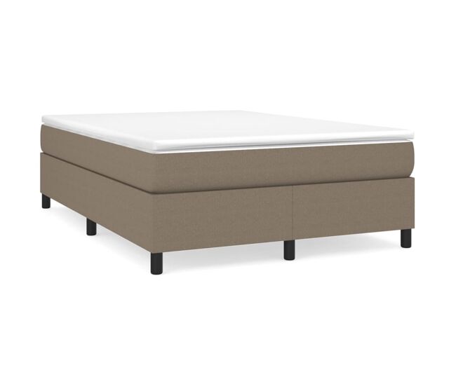 Estructura de cama doble matrimonial - con somier tela gris taupe 140x200 cm