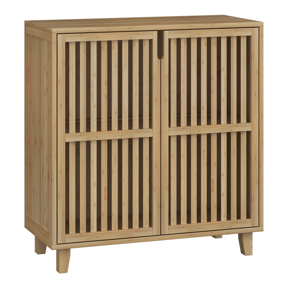 Armario auxiliar sirgerg 2 puertas bambú 77x72x33 cm natural [en.casa]