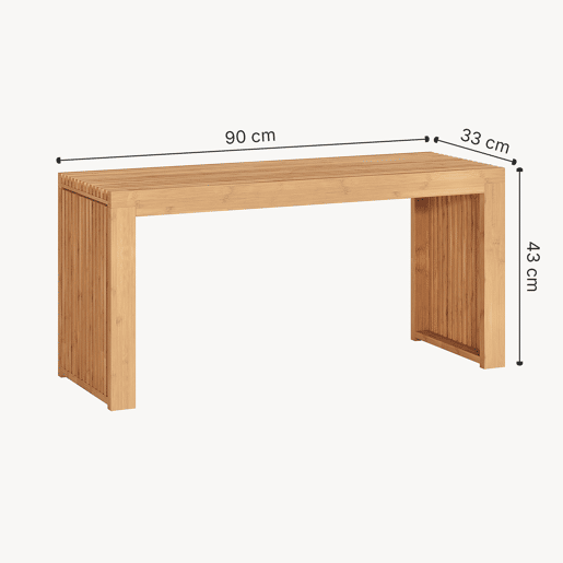 Banco sapateiro Korjad 2 caixas bambu 90x33x43 cm natural en.casa