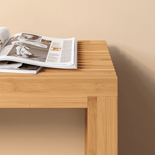 Banco sapateiro Korjad 2 caixas bambu 90x33x43 cm natural en.casa