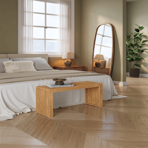 Banco sapateiro Korjad 2 caixas bambu 90x33x43 cm natural en.casa