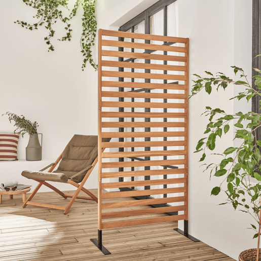 Biombo dobrável de madeira para exterior, 80 cm, interiorexterior, Parada 80cm, Madeira, 80x40x170 cm