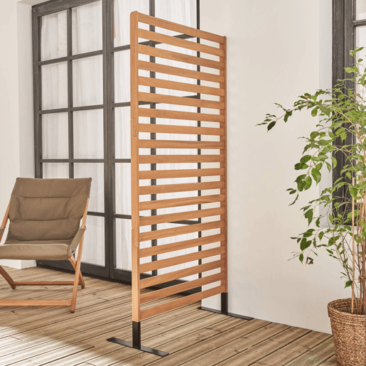 Biombo dobrável de madeira para exterior, 80 cm, interiorexterior, Parada 80cm, Madeira, 80x40x170 cm