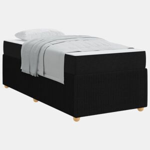 Estrutura de cama de solteiro para adultos com colchão Preto 90 x 190 cm tecido