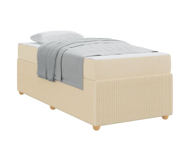 Estructura de cama individual para adultos con colchón crema 80 x 200 cm tela