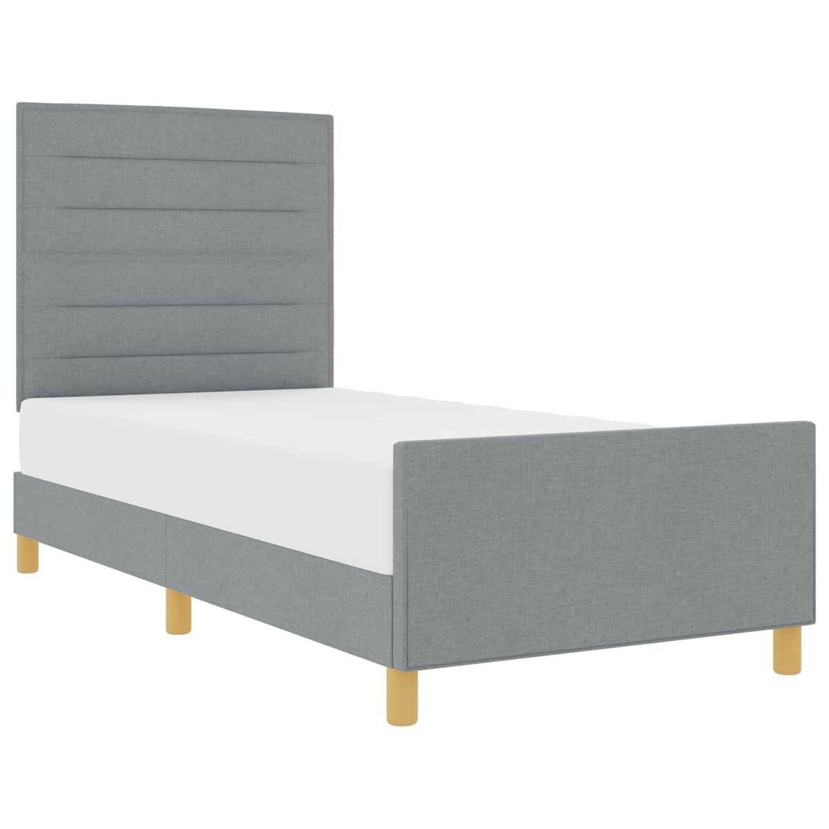 Estructura de cama individual para adultos 103x207 Gris Claro