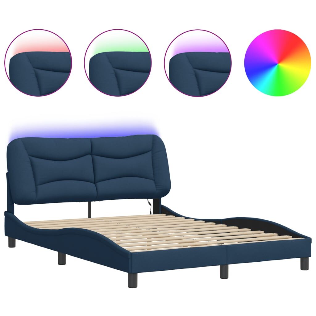 Estructura De Cama Doble Matrimonial 145x208 Azul