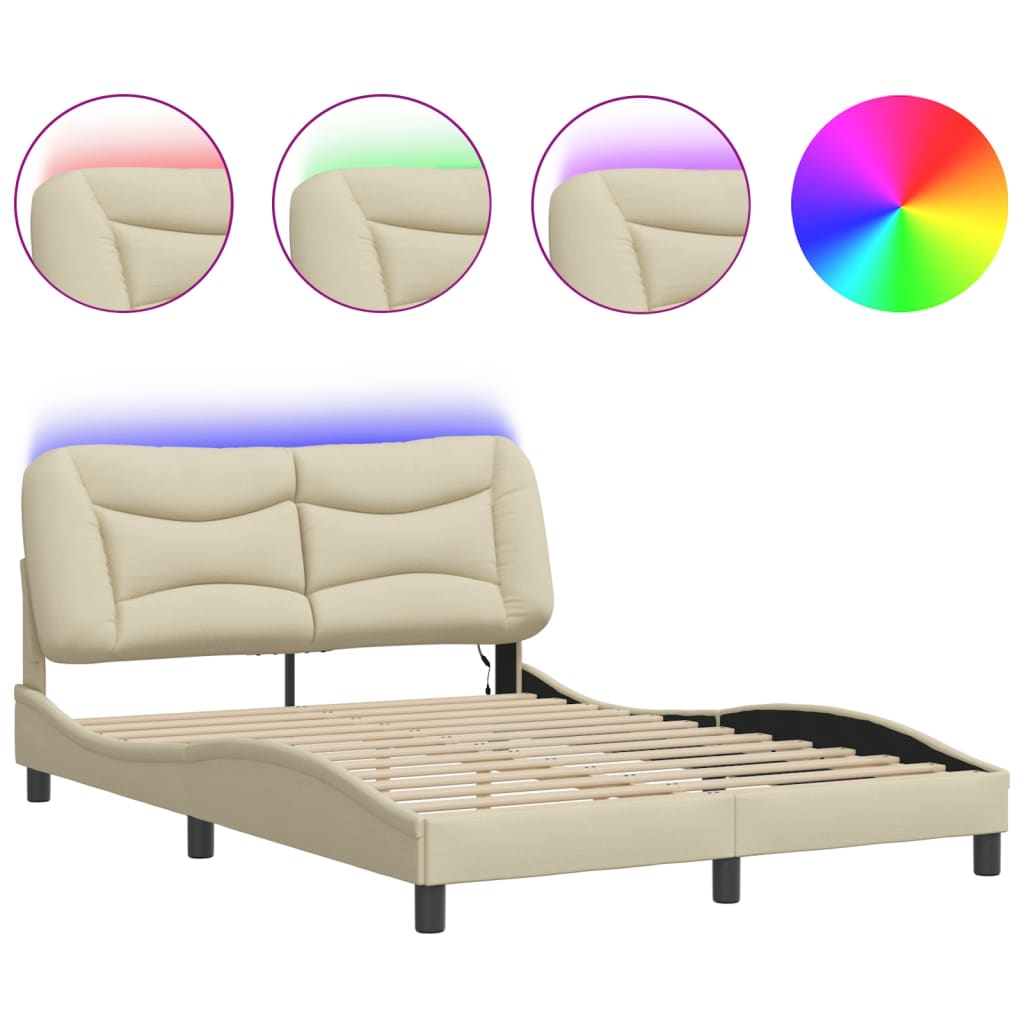Estructura De Cama Doble Matrimonial 145x208 Crema