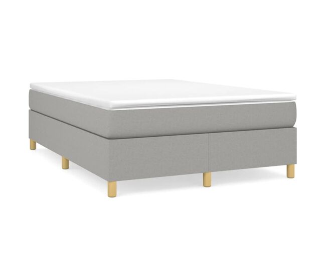 Estructura de cama doble matrimonial - con somier tela gris claro 140x200 cm