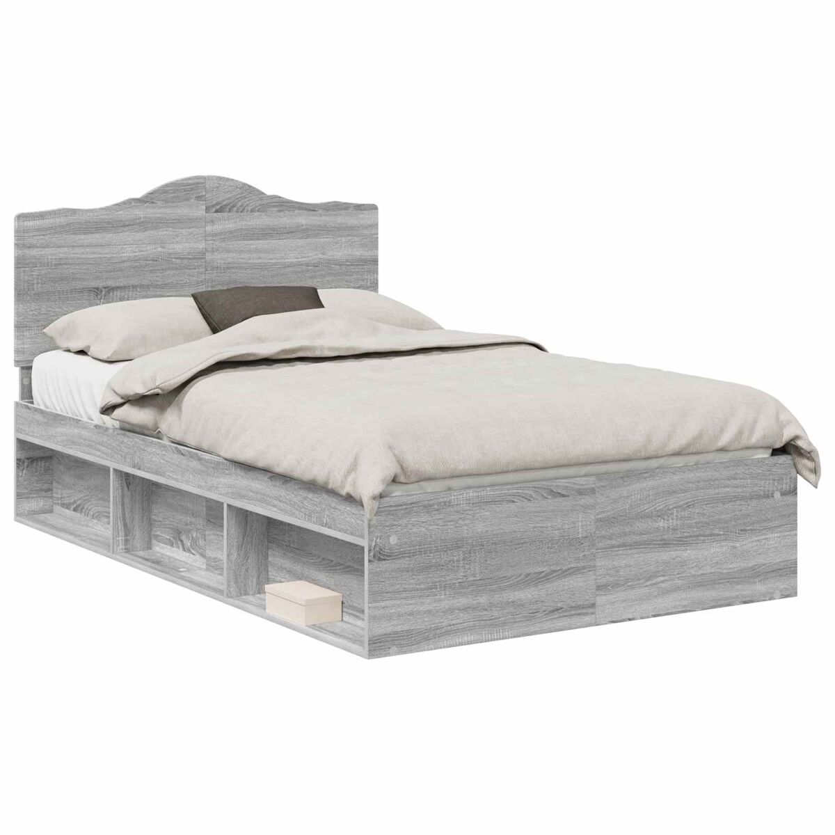 Estructura de cama matrimonial 138x196 Roble/ Gris