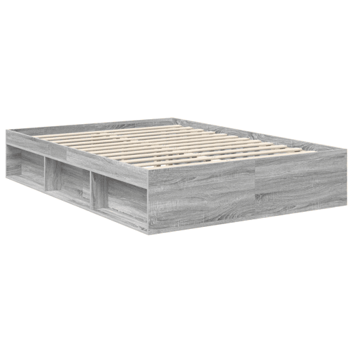 Estrutura da Cama de casal simple com cabeceira Cinza Sonoma 135 x 190 cm