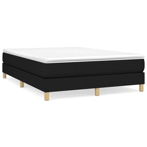 Estrutura de Cama de casal moderno com molas 140x200 cm tecido preto