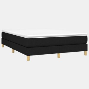Estrutura de Cama de casal moderno com molas 140x200 cm tecido preto