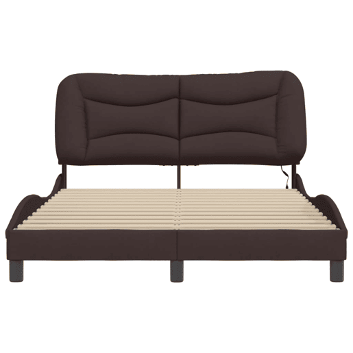 Estrutura de Cama de casal moderno com LED - 140x190 cm tecido