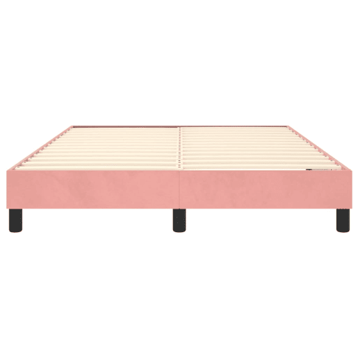 Estrutura de Cama de casal moderno com molas 140x200 cm veludo rosa