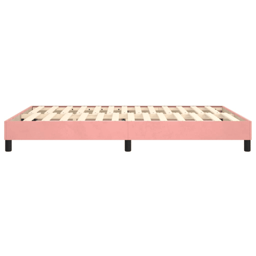 Estrutura de Cama de casal moderno com molas 140x200 cm veludo rosa