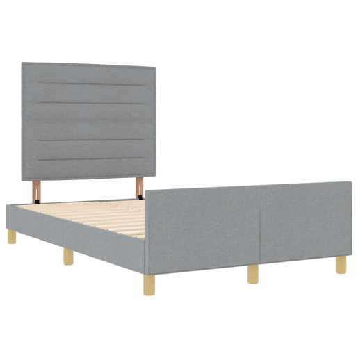 Estrutura da Cama de casal simple Cinzento-claro 140 x 190 cm tecido
