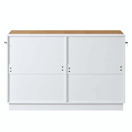 Aparador 120x40x78 cm - 6 gavetas, vidro temperado, anti-capotamento, organizador para quarto e sala - Branco