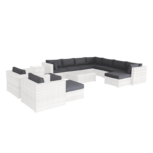 Capas de almofada para mobiliário de jardim, Tripoli, Cizento manchado, 140x70x12 cm