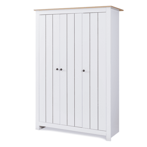 Armário Roupeiro Vasand com 3 portas 175x120x52cm BrancoCarvalho en.casa