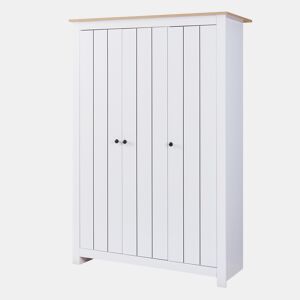 Armário Roupeiro Vasand com 3 portas 175x120x52cm BrancoCarvalho en.casa