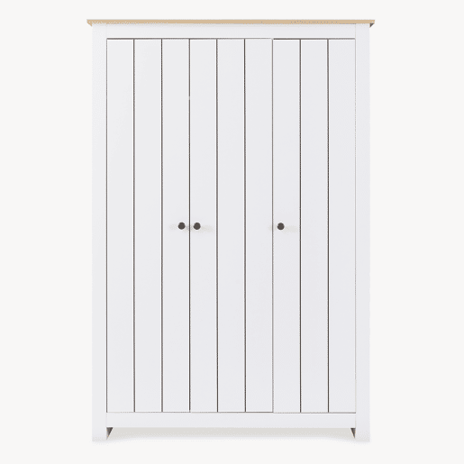 Armário Roupeiro Vasand com 3 portas 175x120x52cm BrancoCarvalho en.casa