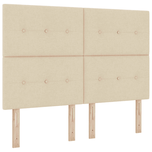 Estrutura da Cama de casal simple com cabeceira Creme 140 x 190 cm tecido