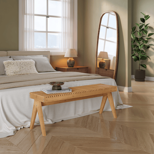 Banco Lasdarvoo 120x35x45 cm bambu natural en.casa